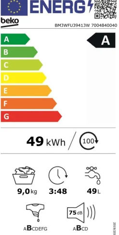 BEKO Waschmaschine 9 kg