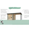 Gartenhaus Hybrid Modern X mit Anbaudach