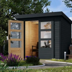 Gartenhaus 19mm Hybrid Modern Anthrazit