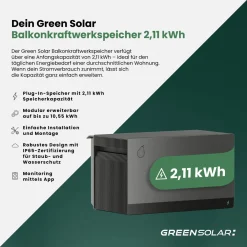 GREEN SOLAR Balkonkraftwerkspeicher 2,11 kWh