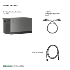 GREEN SOLAR Balkonkraftwerkspeicher 2,11 kWh