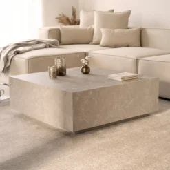 HOME DELUXE Couchtisch Marmor AMIRI XL beige