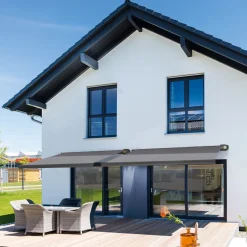 HOME DELUXE HOME DELUXE ELOS Vollkassettenmarkise anthrazit 350 x 250 cm inkl. Windsensor