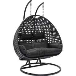 HOME DELUXE Polyrattan Hängesessel mit Regenabdeckung