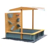 HOME DELUXE Sandkasten mit Überdachung - Holz/Grau