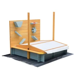 HOME DELUXE Sandkasten mit Überdachung - Holz/Grau