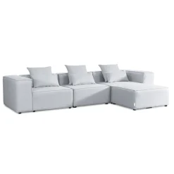 HOME DELUXE Sofa Verona - L, hellgrau