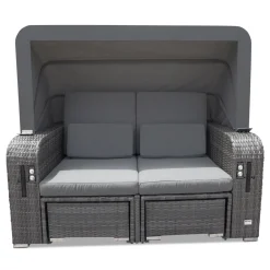 HOME DELUXE Strandkorb mit Liegefunktion und Abdeckung
