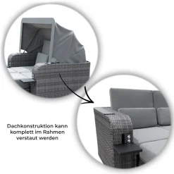 HOME DELUXE Strandkorb mit Liegefunktion und Abdeckung