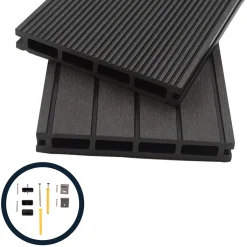HOME DELUXE Terrassendielen anthrazit 10m²