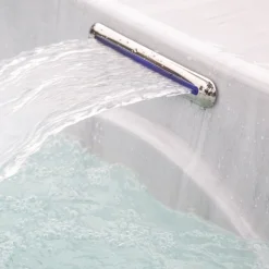 HOME DELUXE White Marble Outdoor Whirlpool inkl. Treppe und Thermoabdeckung