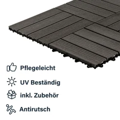 HOME DELUXE WPC Klickfliesen BAVARO Anthrazit 3 m²