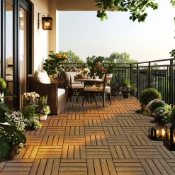 HOME DELUXE WPC Klickfliesen BAVARO Premium Teak 5 m²
