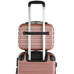 MONZANA Hartschalenkoffer-Set Essential + Beautycase, 4-teilig Rose