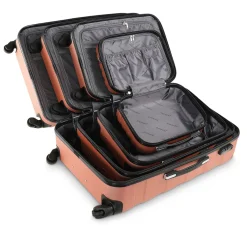 MONZANA Hartschalenkoffer-Set Essential + Beautycase, 4-teilig Rose