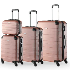MONZANA Hartschalenkoffer-Set Essential + Beautycase, 4-teilig Rose