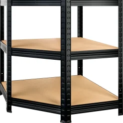 MONZANA Schwerlast-Eckregal 180x70x40cm schwarz Premium MZEL6