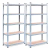 MONZANA Schwerlastregal 350 kg 170 x 75 x 30 cm 2er Set silber