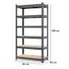 MONZANA Schwerlastregal 180 x 90 x 40 cm schwarz Premium MZL6