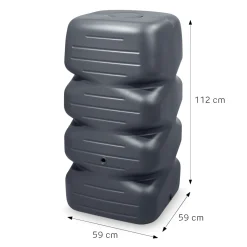 Regentonne Komplett-Set 340 Liter graphite grey