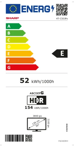 SHARP 50” (126 cm) 4K UHD QLED Mini Led 50JP7265E Google TV™